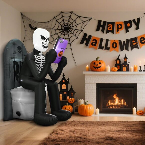 ⚡Halloween Inflatable Outdoor Decoration Skeleton & Tombstone Holiday Party - Picture 7 of 9